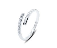 CZ Spiral Silver Ring NSR-3900